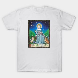 St. Gertrude of Nivelles Patron Saint of Cats Lovers T-Shirt